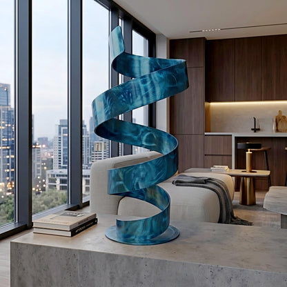 Modern Sculpture Turquoise Spiral: Twirl