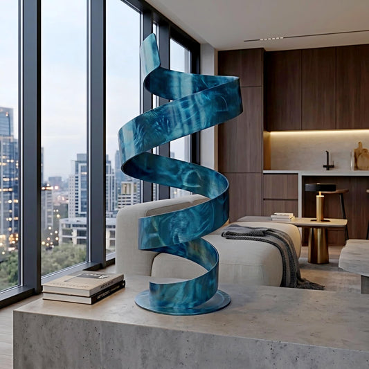 Modern Sculpture Turquoise Spiral: Twirl