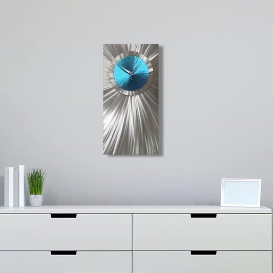 Colourful Unique Wall Clock Titled Radical Atom - Modern Elements Metal Art - INV27270