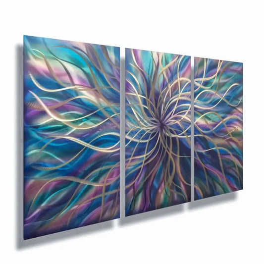 Contemporary Metal Wall Art Titled "Radiation" (Regal Edition) - Modern Elements Metal Art - ME46578