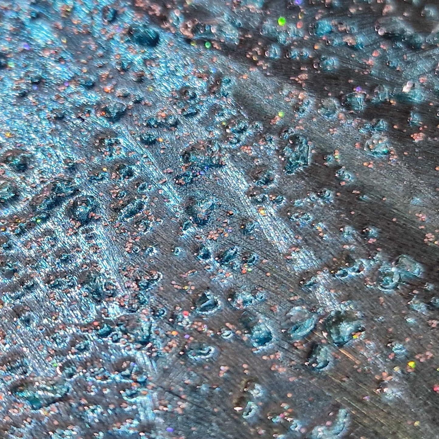 Crushed Glass Turquoise Metal Wall Art Titled "Spyral" Limited Edition - Modern Elements Metal Art - ME965HK