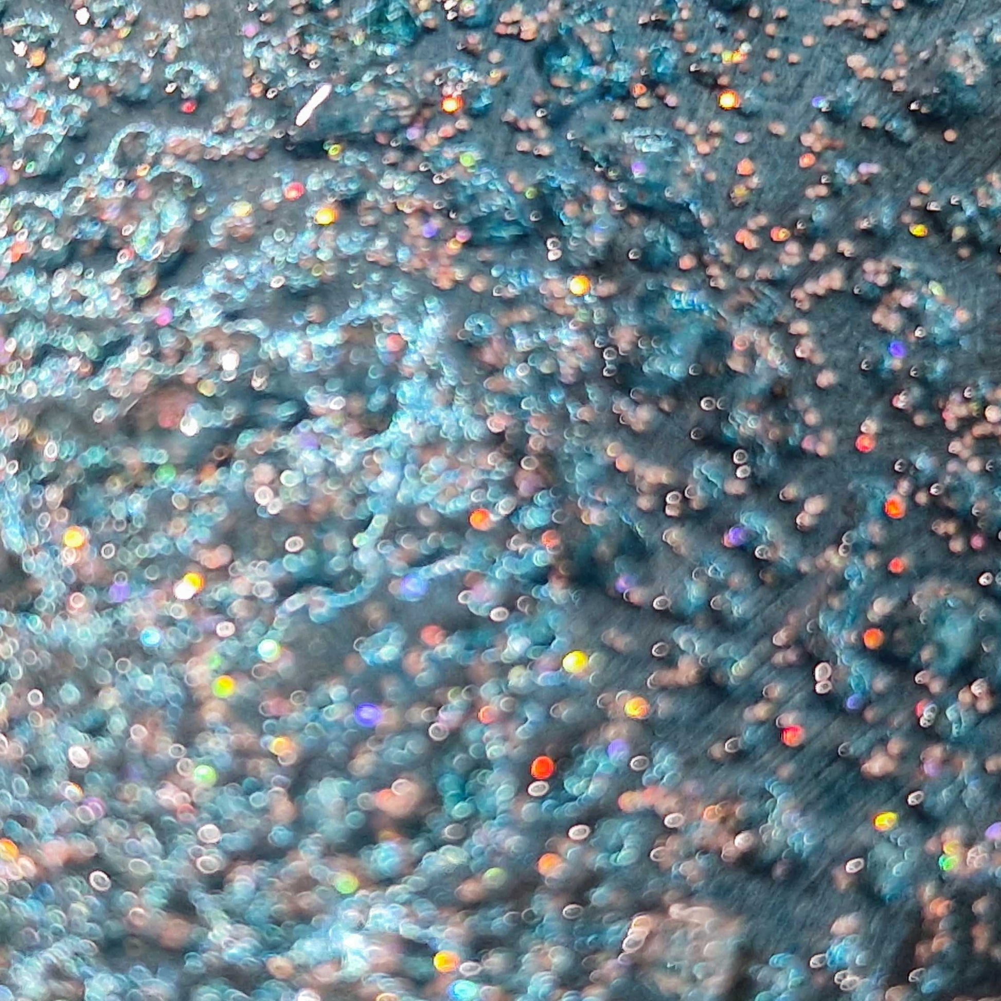 Crushed Glass Turquoise Metal Wall Art Titled "Spyral" Limited Edition - Modern Elements Metal Art - ME965HK
