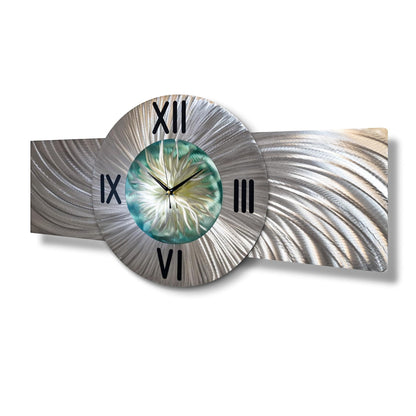 Flower Large Wall Clock Titled Sterling Bloom