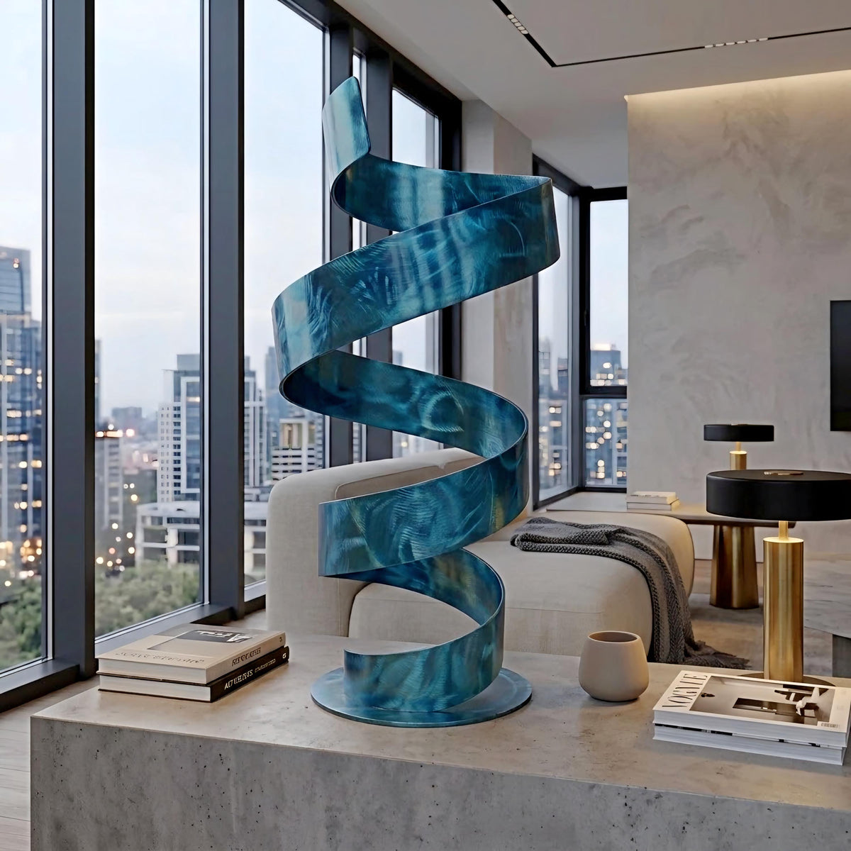Modern Sculpture Turquoise Spiral: Twirl