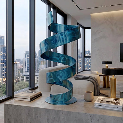 Modern Sculpture Turquoise Spiral: Twirl