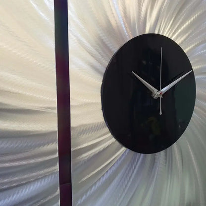 Extra Large Wall Clock Titled "Black Hole" Set of 3 - Modern Elements Metal Art