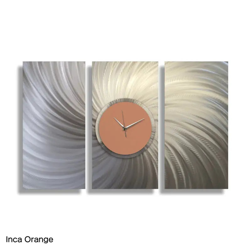 Extra Large Wall Clock Titled "Solana" (Set of 3) - Modern Elements Metal Art