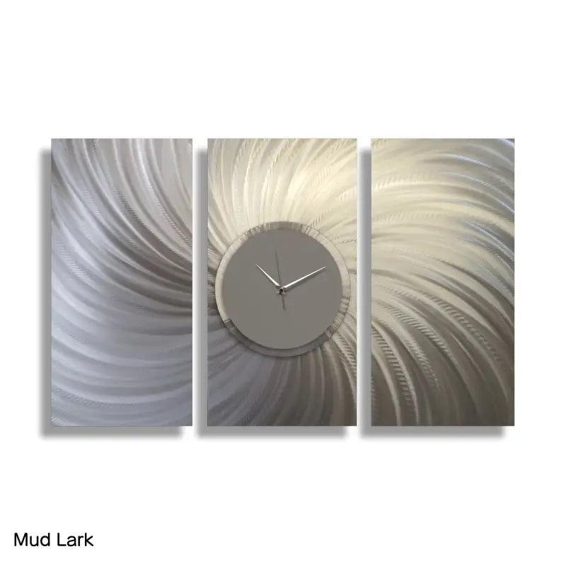 Extra Large Wall Clock Titled "Solana" (Set of 3) - Modern Elements Metal Art
