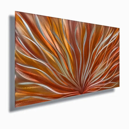 Fire Metal Wall Art Sculpture Titled Modern Flame - Modern Elements Metal Art - ME6789H