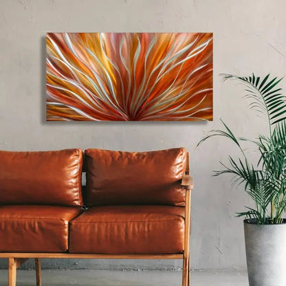 Fire Metal Wall Art Sculpture Titled Modern Flame - Modern Elements Metal Art - ME6789H