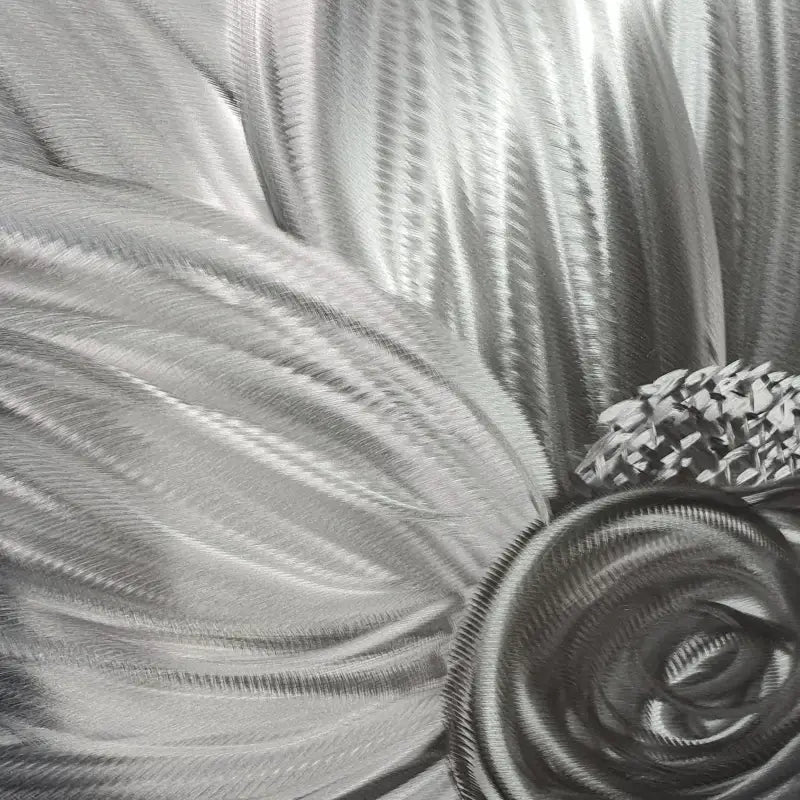 Flower Wall Art Titled "Silver Lotus" - Modern Elements Metal Art - MYK7578J