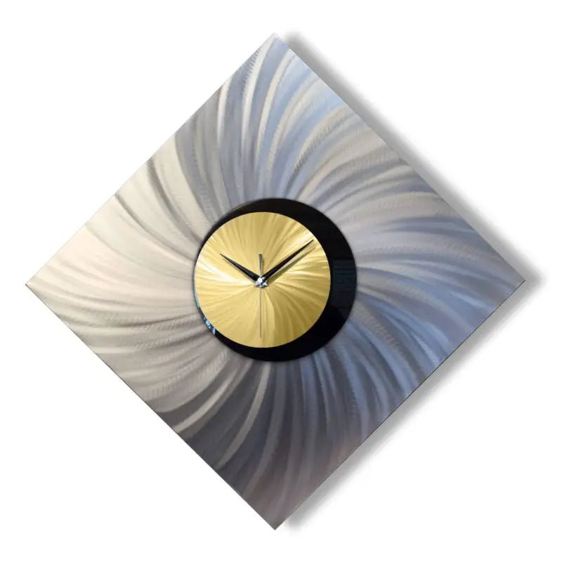 Gold & Silver Wall Clock Titled "Orthodox" (Gold Edition) - Modern Elements Metal Art - JL8458396