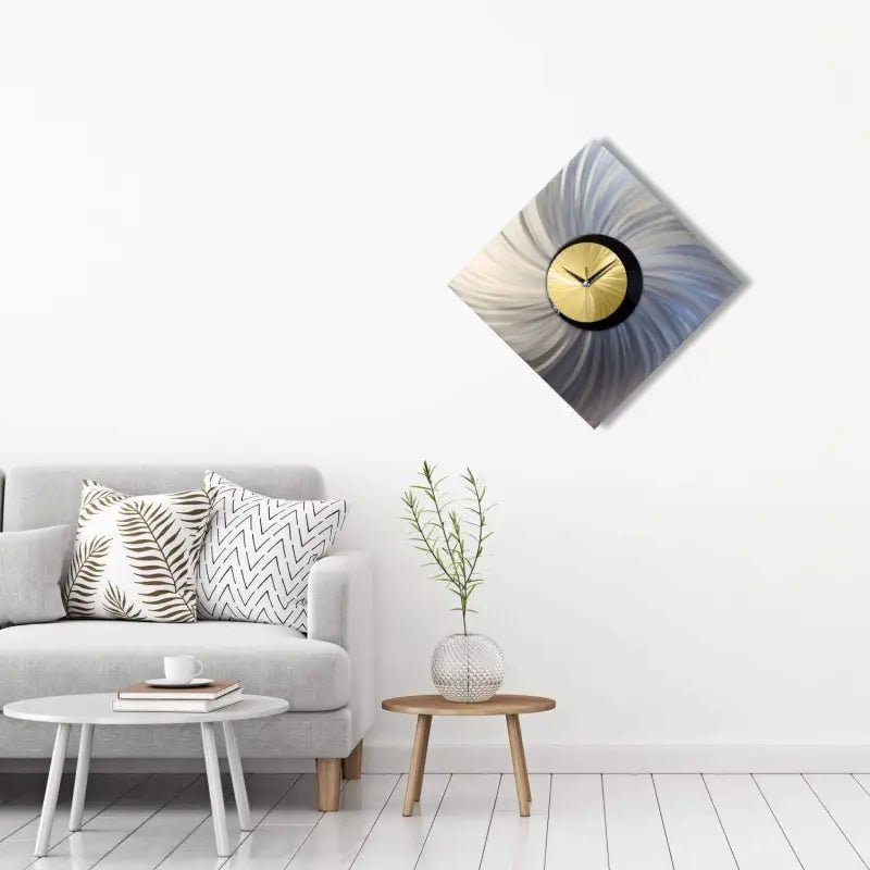 Gold & Silver Wall Clock Titled "Orthodox" (Gold Edition) - Modern Elements Metal Art - JL8458396