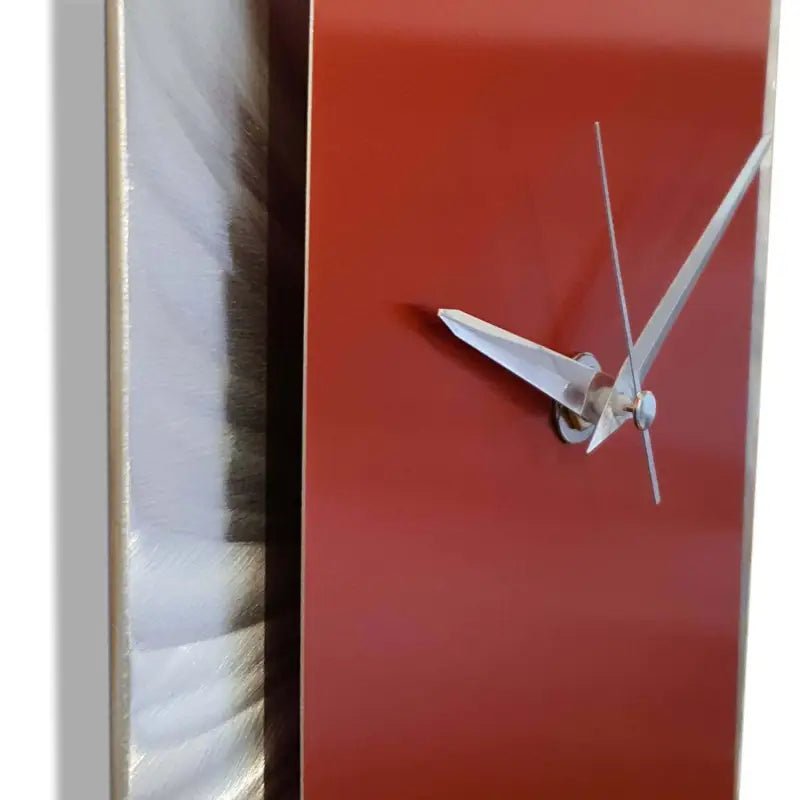 Hyperion Metal Wall Clock - Bold Red Edition for Modern Home Decor - Modern Elements Metal Art - MEC0128R3