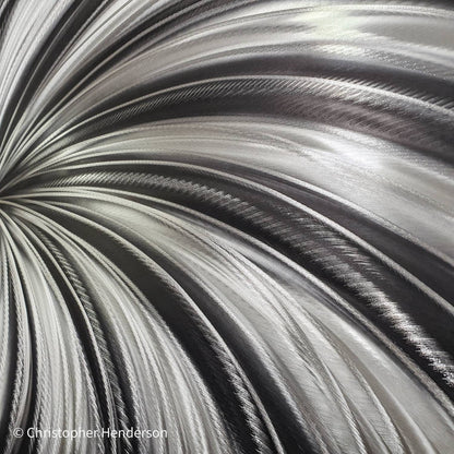 Black & Silver Metal Wall Art Painting Titled Black Spiral