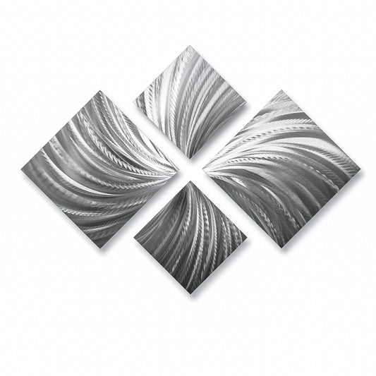 Modern Silver Metal Wall Art Sculpture Titled Xplode