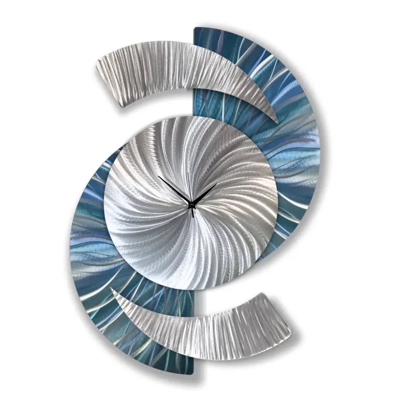 Large Abstract Clock Titled "Elliptical" - Modern Elements Metal Art - ME962828X3
