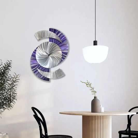 Large Abstract Clock Titled "Elliptical" - Modern Elements Metal Art - ME962828X