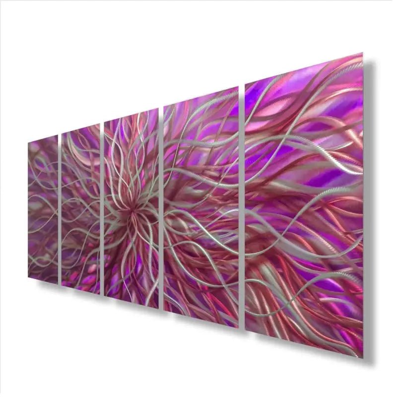 Large Abstract Metal Wall Art Titled Radiation - Modern Elements Metal Art - ME4652217SX