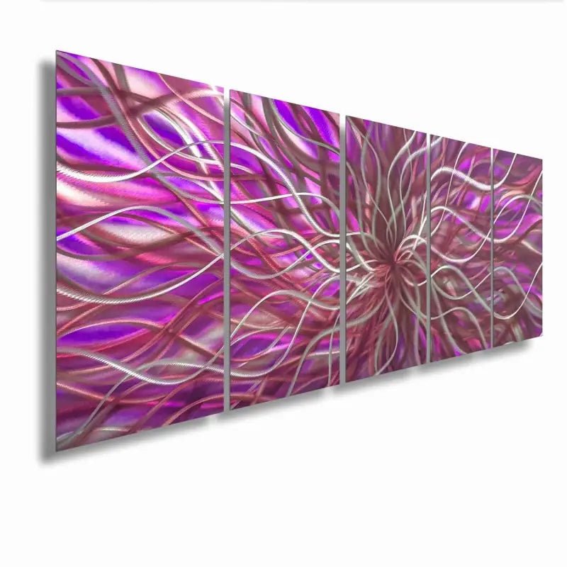 Large Abstract Metal Wall Art Titled Radiation - Modern Elements Metal Art - ME4652217SX