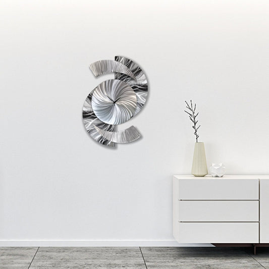 Large Black Metal Wall Clock – Unique Modern Clock & Silver Art Sculpture - Modern Elements Metal Art - ME96288928X