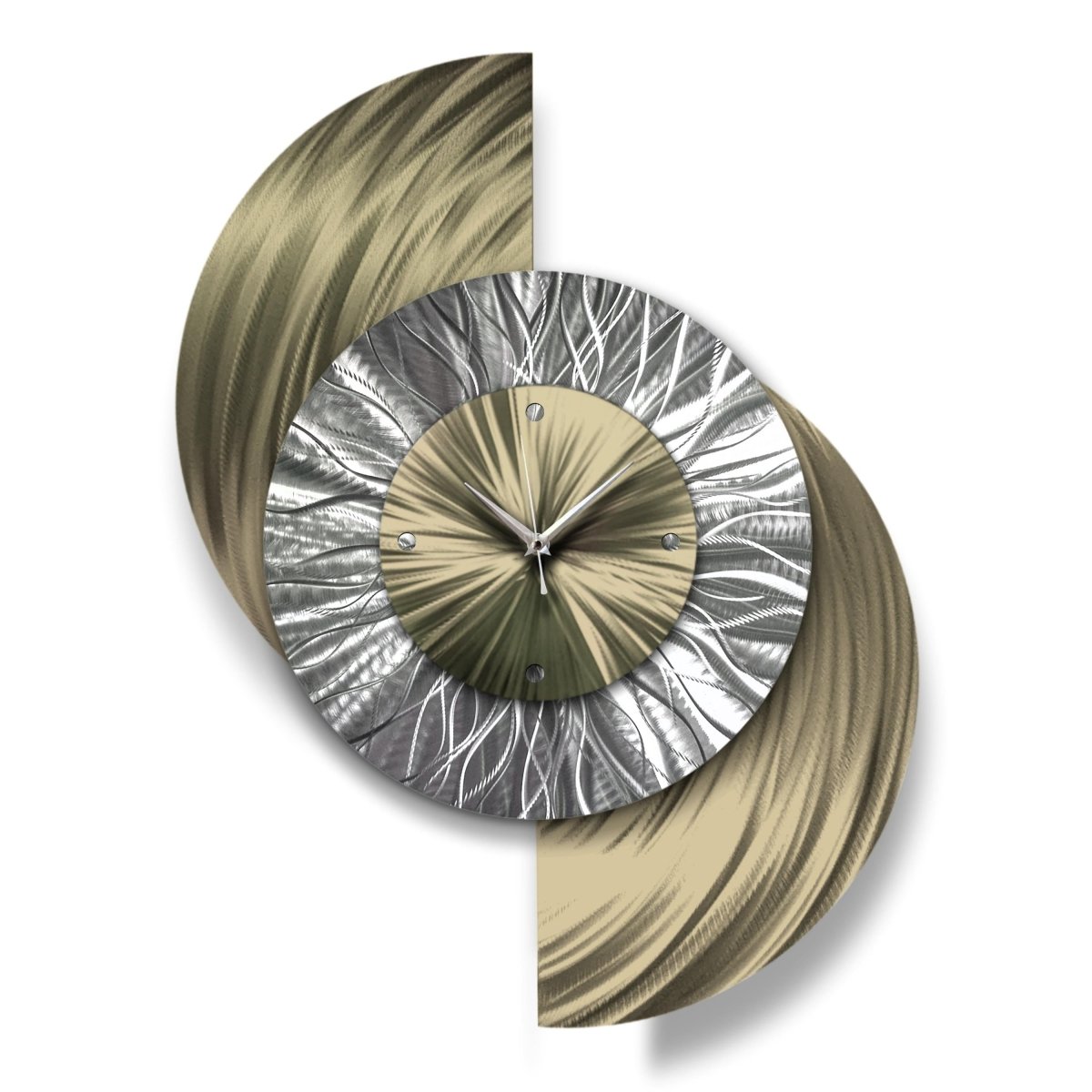 Large Clock, Wall Sculpture, Unique Clock, Metal Art, Modern Clock, Wall Hanging for Living room - Modern Elements Metal Art - IN636383