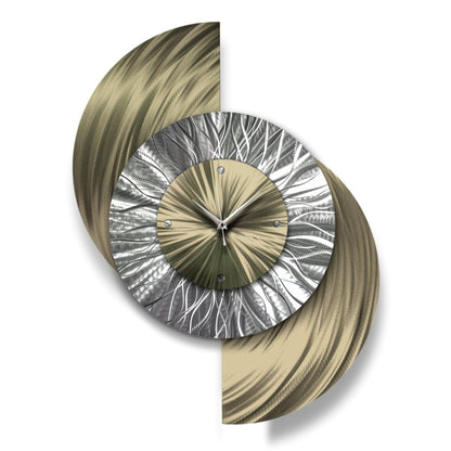 Large Clock, Wall Sculpture, Unique Clock, Metal Art, Modern Clock, Wall Hanging for Living room - Modern Elements Metal Art - IN636383