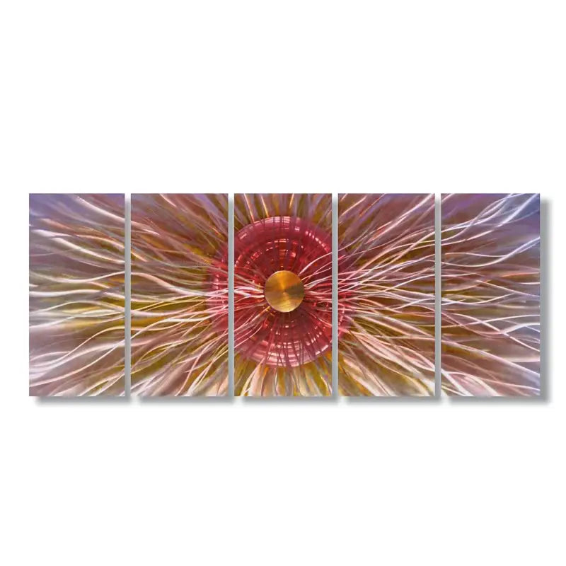 Large Metal Wall Decor Titled ’Neutron Star’ £179.99 1350 x 500mm / Orange, Red, Silver Christopher Henderson