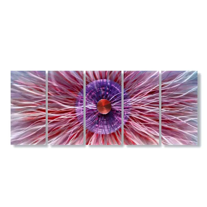 Large Metal Wall Decor Titled ’Neutron Star’ £179.99 1350 x 500mm / Red, Purple, Silver Christopher Henderson