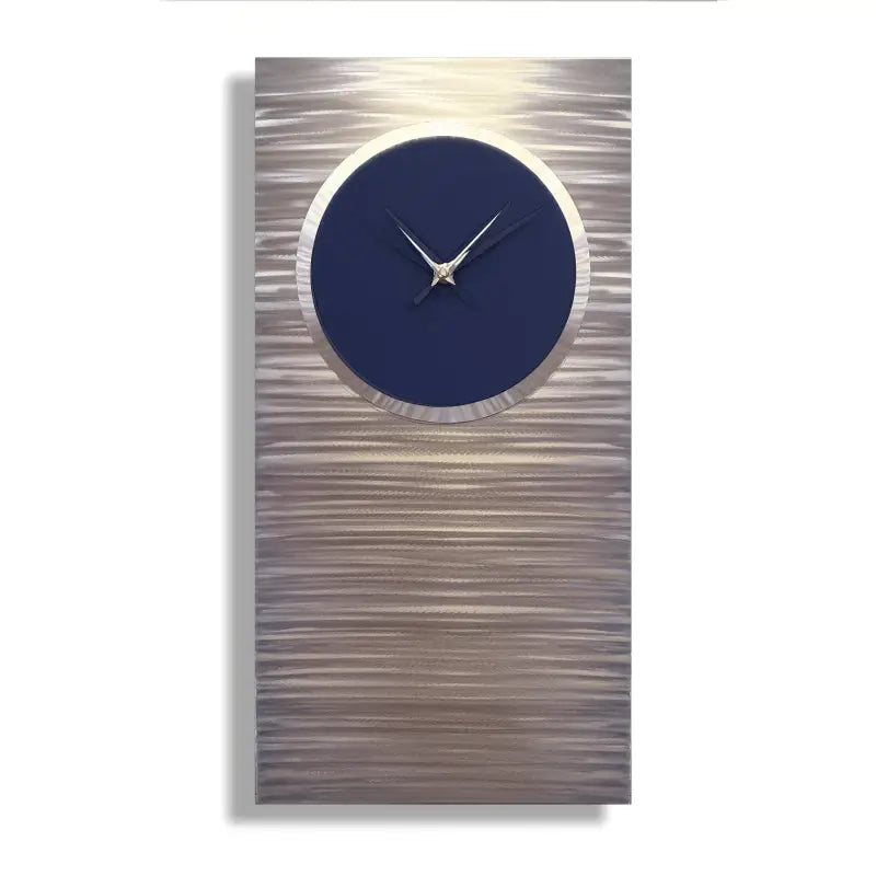 Navy Blue Wall Clock Titled "Lux" - Modern Elements Metal Art