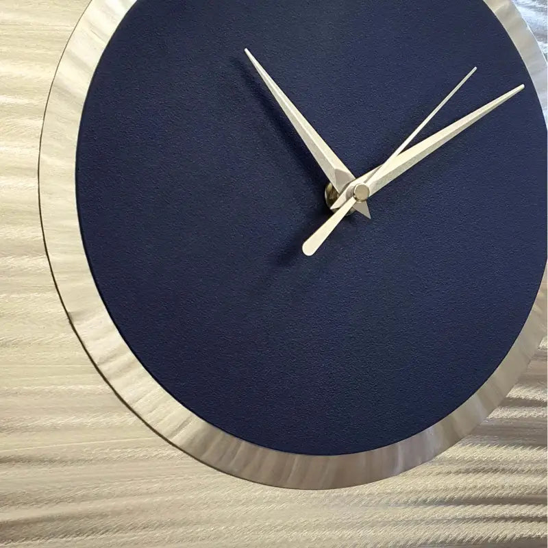 Large Navy Blue Wall Clock Titled "Lux" - Modern Elements Metal Art - ME0845748