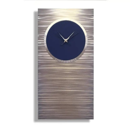 Large Navy Blue Wall Clock Titled "Lux" - Modern Elements Metal Art - ME0845748