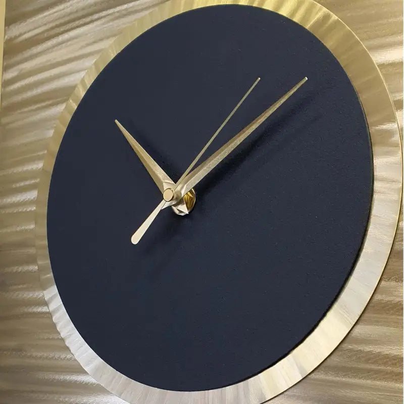 Large Navy Blue Wall Clock Titled "Lux" - Modern Elements Metal Art - ME0845748