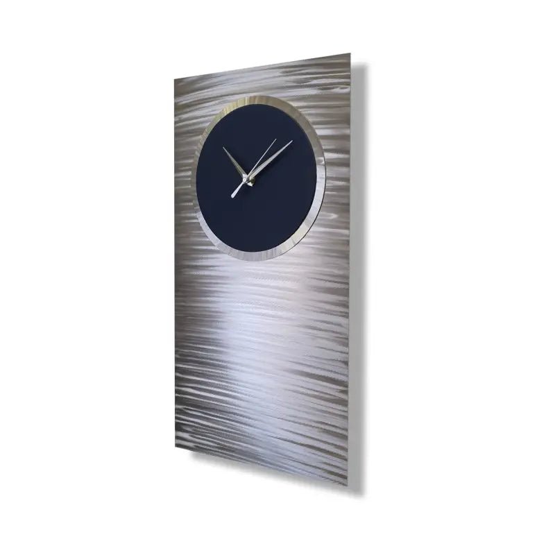 Large Navy Blue Wall Clock Titled "Lux" - Modern Elements Metal Art - ME0845748