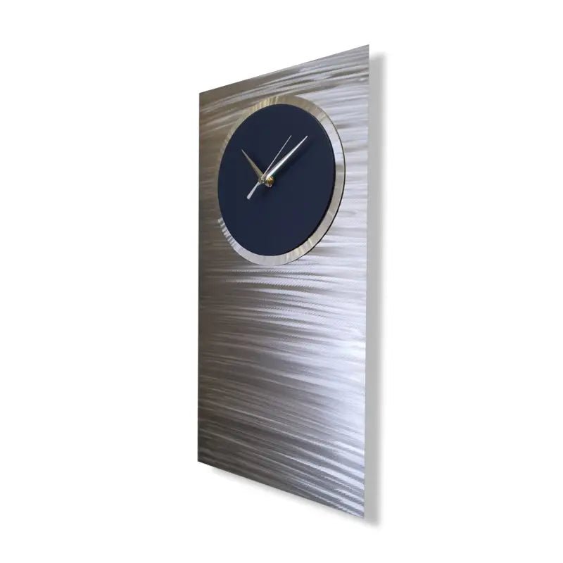 Large Navy Blue Wall Clock Titled "Lux" - Modern Elements Metal Art - ME0845748