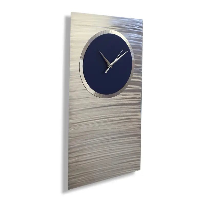 Large Navy Blue Wall Clock Titled "Lux" - Modern Elements Metal Art - ME0845748