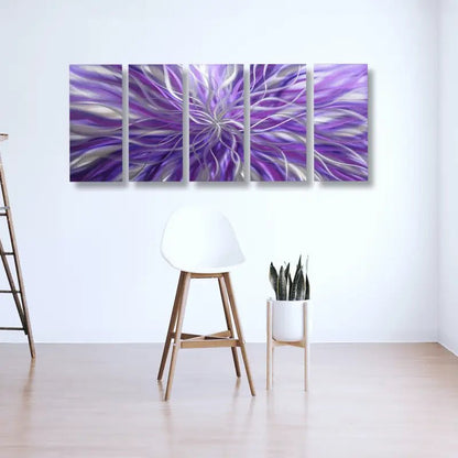 Large Purple Wall Art Titled Radiation - Modern Elements Metal Art - ME4652197SX