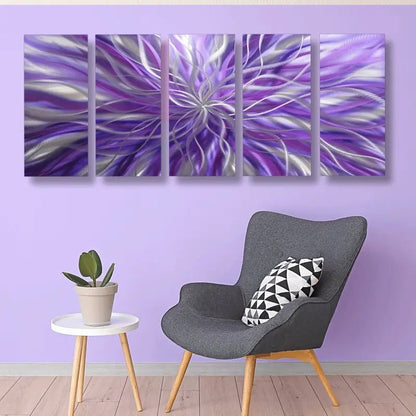 Large Purple Wall Art Titled Radiation - Modern Elements Metal Art - ME4652197SX