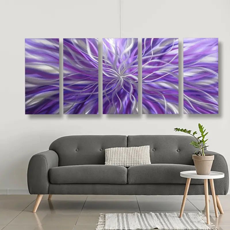 Large Purple Wall Art Titled Radiation - Modern Elements Metal Art - ME4652197SX