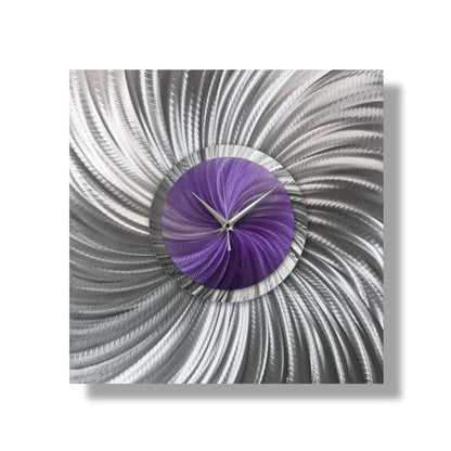Large Silent Square Wall Clock – Handmade Modern Metal & Contemporary Art - Modern Elements Metal Art - 5446347279