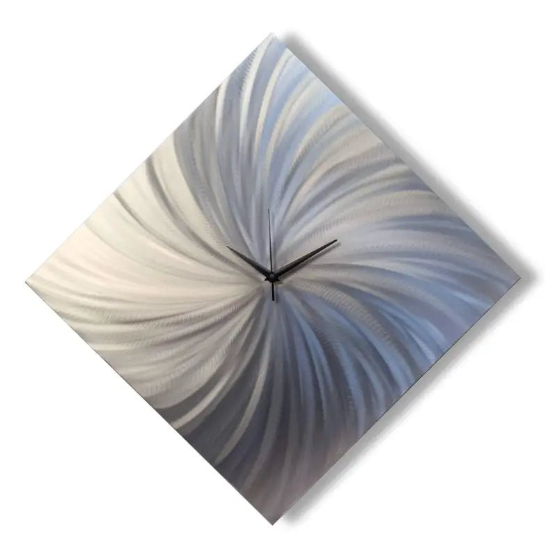 Large Silver Clock Titled "Omega V2" - Modern Elements Metal Art - ME66889