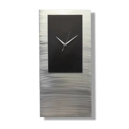 Large Silver Minimalist Wall Clock - Modern Abstract Home Decor - Modern Elements Metal Art - ME638KW7
