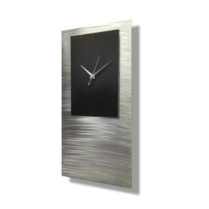 Large Silver Minimalist Wall Clock - Modern Abstract Home Decor - Modern Elements Metal Art - ME638KW7
