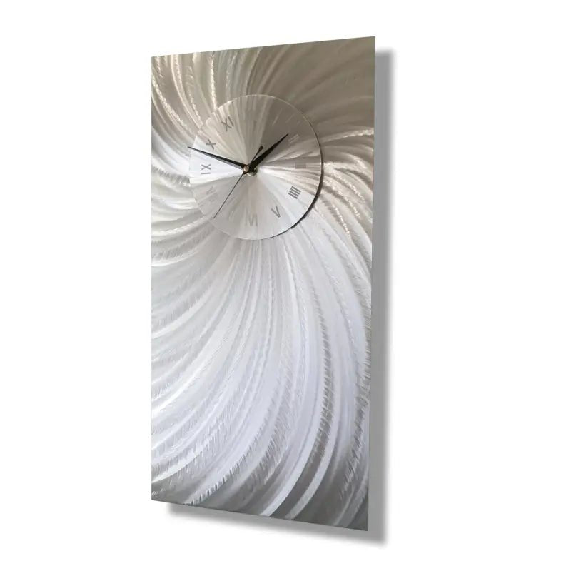 Large Silver Wall Clock Titled "Stellar" - Modern Elements Metal Art - ME00537L - 2