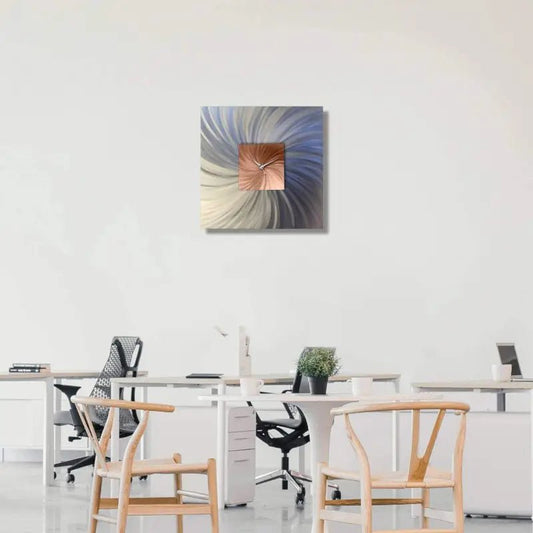 Large Square Wall Clock Titled "Paradox" - Modern Elements Metal Art - ME78788
