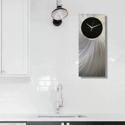 Large Wall Clock Titled "Hydra" (Black Edition) - Modern Elements Metal Art - ME0773CV9