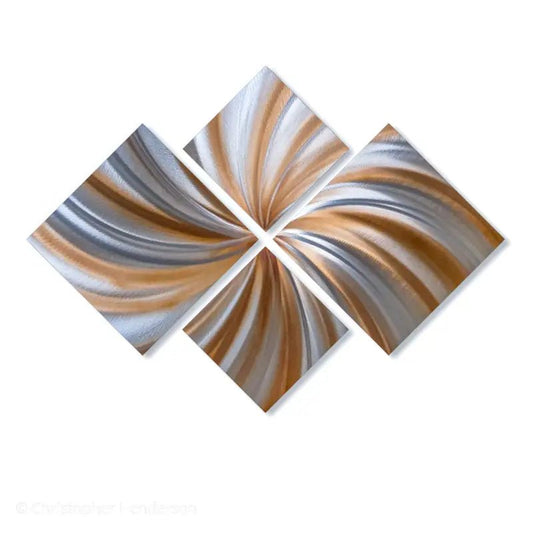 Light Bronze Metal Wall Art Titled "X - Hale" - Modern Elements Metal Art - M7829K1