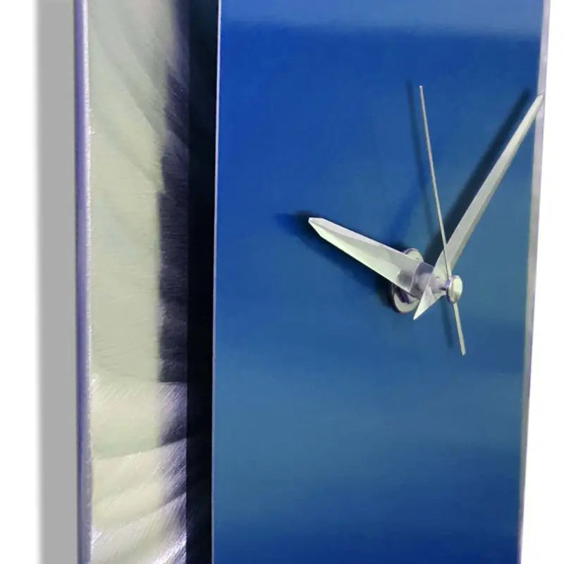 Metal Wall Clock Titled "Hyperion" (Blue Edition) - Modern Elements Metal Art