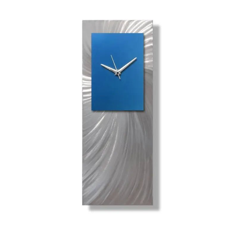 Long Wall Clock Titled "Hyperion" (Blue Edition) - Modern Elements Metal Art - MEC208B2