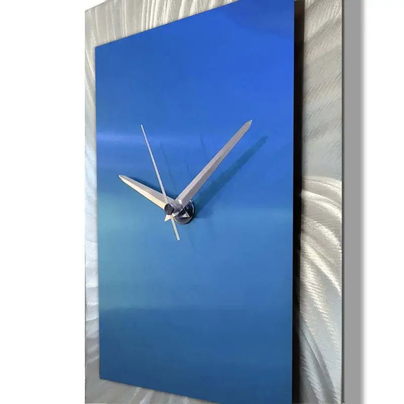 Long Wall Clock Titled "Hyperion" (Blue Edition) - Modern Elements Metal Art - MEC208B2